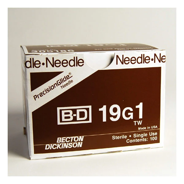BD PrecisionGlide 19G 1" Needle