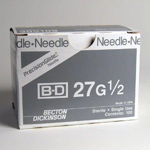 BD PrecisionGlide 27g 1/2" Needle