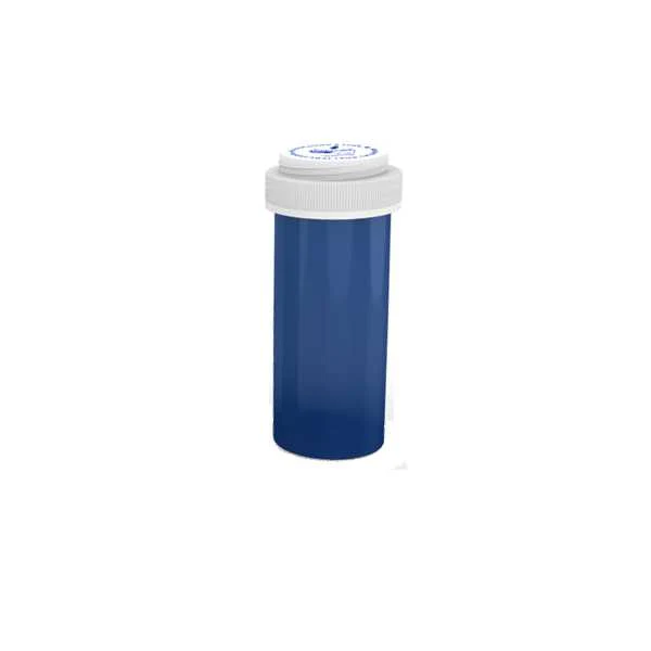 Blue 8 Dram Bottle with Child Resistant Cap
