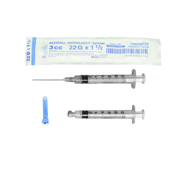 Covidien Medical Monoject 3cc Syringe With 22G 1 1/2" Needle