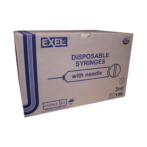 EXEL Medical Products 3CC Syringe With 23G 1" needle