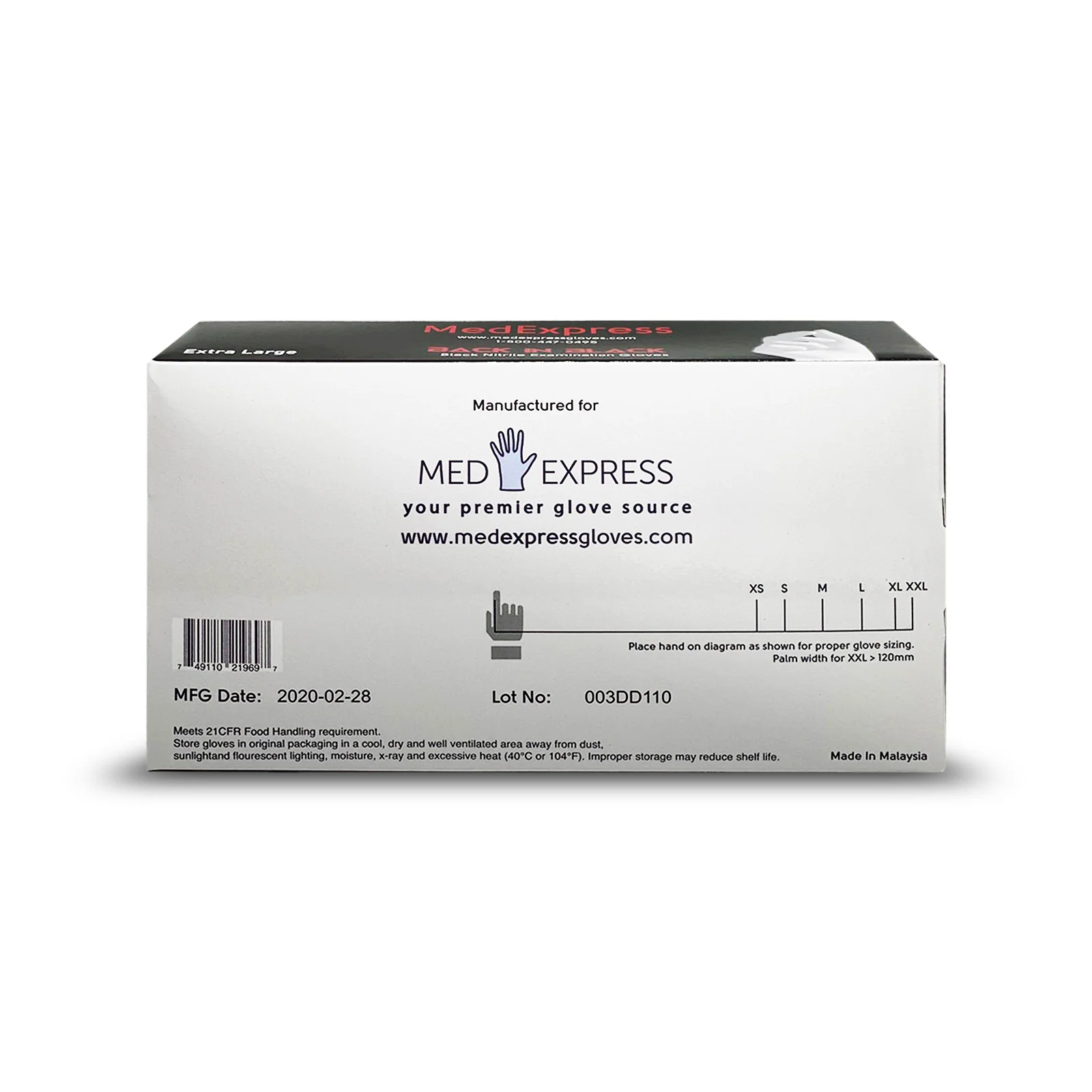 MedExpress Black Nitrile Exam Gloves - Image 2